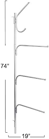 Household Essentials Hinge-It Clutterbuster Steel Valet Family Towel Bar, Silver - Image 4