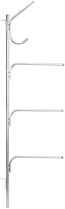 Household Essentials Hinge-It Clutterbuster Steel Valet Family Towel Bar, Silver - Image 5
