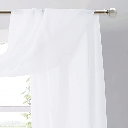 NICETOWN Sheer Canopy Bed Curtains Panels 216 - Home Decoration Sheer Voile Scarf Valance for Wedding (1 Panel, W60 x L216, White) - Image 4