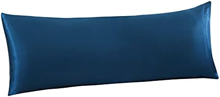 Ersmak Satin Body Pillow Cover, 20x54 Inches Navy Blue Ultra Soft Satin Body Pillow Case for Hair and Skin, Silky Slip Cooling Long Side Pillowcase with Envelope Closure - Image 4