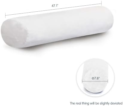 SyMax 7.8"x47" Body Pillow for Adults, Long Round Body Pillow for Adults, Bolster w/Removable Polyester Cover, Headboard Gap Filler Pillow, White - Image 2