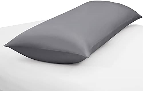 Ersmak Satin Body Pillow Cover, 20x54 Inches Grey Ultra Soft Case for Hair and Skin, Silky Slip Cooling Long Side Pillowcase With Envelope Closure - Image 5