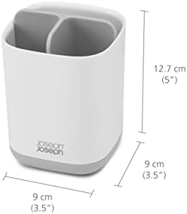 Joseph Joseph Easy-Store - Compact Toothbrush Holder Caddy Bathroom Storage , Grey/White, Regular - Image 3