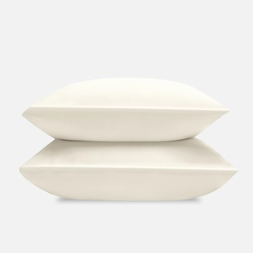DOZ Pillowcase Set, 100% Viscose derived from Bamboo, Organically Grown, Buttery Soft, Silky, Breathable, Cooling, Oeko-TEX, High GSM, 2-Pack, Envelope Closure (Queen, Ivory) - Image 2