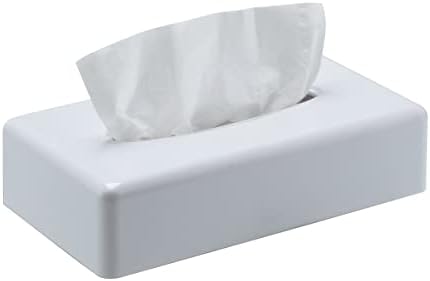 Y-in Hand Tissue Box Cover, Rectangular White Wall Mounted Facial Paper Holder Dispenser, Prefert for Storage on Bathroom Vanity, Kitchen, Night Stand, Countertops Office and Car. by MoreTidierAndMoreFortunate