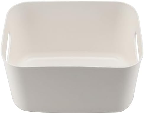 MOUYAT 6 Pack White Plastic Storage Bins with handles, 10 x 7 x 6 Inch Stackable Storage Baskets Boxes, Kitchen Organizer Bins for Shelves Drawers Pantry Closet Bathroom - Image 6