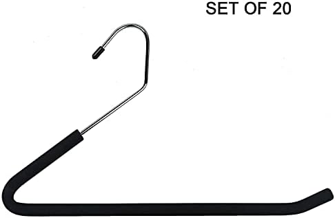 Huji Heavy Duty Open Ended Easy Slide Chrome Trouser Hangers Organizers (20 Open Ended Easy Slide Hangers) - Image 5