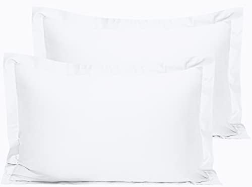 NTBAY Queen Egyptian Cotton Sateen Pillow Shams, Set of 2, White by NTBAY