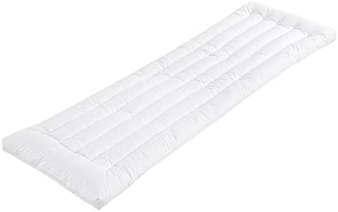 HOMBYS Slim Body Pillow for Adult Extra Large Thin Stomach Sleeper Bed Pillows for Sleeping with Cotton Cover-Ultra Thin Low Profile, White by HOMBYS