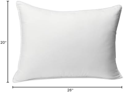 Amazon Basics Down Alternative Bed Pillows and Pillow Protector Case Set, Medium Density, Standard Size 26" x 20", Hypoallergenic, Microfiber, Washable, White, 2-Pack - Image 6