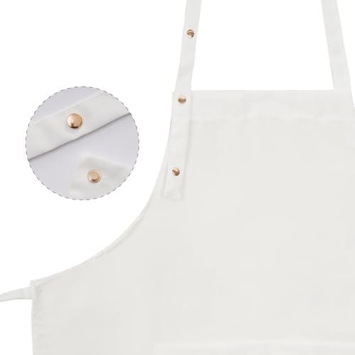 Tosewever Art Aprons for Women Painting Pottery Baking, Mens Buckle Straps Kitchen Apron with Pockets for Chef Cooking - Image 2