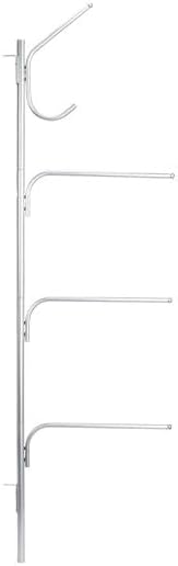 Household Essentials Hinge-It Clutterbuster Steel Valet Family Towel Bar, Silver - Image 2