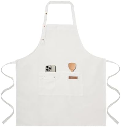 Tosewever Art Aprons for Women Painting Pottery Baking, Mens Buckle Straps Kitchen Apron with Pockets for Chef Cooking by Tosewever