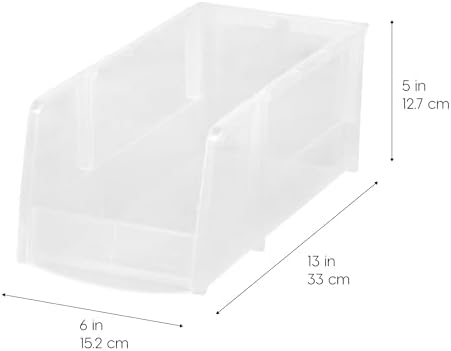 IRIS USA 4-Pack, Large Plastic Stackable Storage Bin Organizer, Clear - Image 2