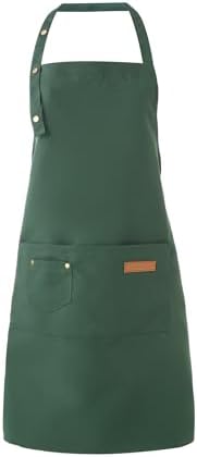 Tosewever Art Aprons for Women Painting Pottery Baking, Mens Buckle Straps Kitchen Apron with Pockets for Chef Cooking - Image 7