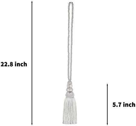 4 Pack Curtain Tiebacks with Tassel, White - Image 2