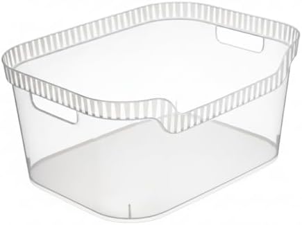 Tribello Clear Plastic Bins For Organizing - Large Pantry Storage Bins - Organizer Bins For Shelves Kitchen And Bathroom Organization - 14” 11” 7” by Tribello