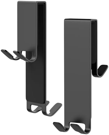 Shower Door Hook, Extended Length Double-Sided Hook for Frameless Shower Doors (7 Inch), Heavy-Duty Stainless Steel Hook for Bathrobes and Towels, No Drilling or Adhesive Required, 2-Pack, Black - Image 6