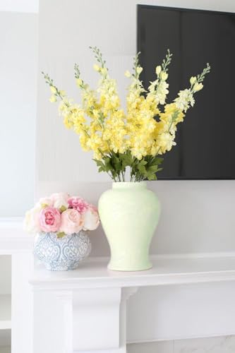 6PCS Yellow Delphinium Artificial Flowers 33" Larkspur Silk Long Stem for Tall Vase Wedding Centerpieces, Tables, Home Decor Indoor - Image 5