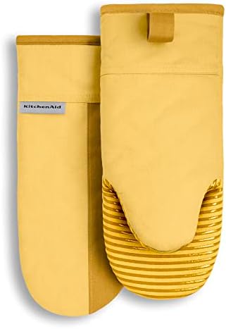 KitchenAid Beacon Two-Tone Non-Slip Oven Mitt Set, Majestic Yellow, 5.75"x13", 2 Piece by Unknown