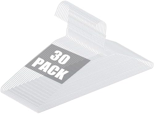 30 Pack Metal Wire Hangers Bulk 15.9 Inch 13 Gauge Dry Cleaner Hangers by SelNatural