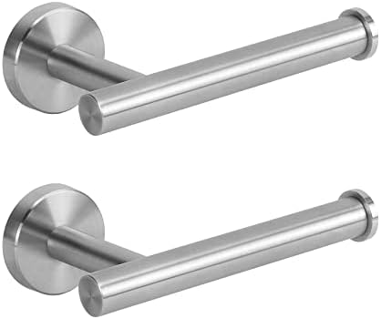 NearMoon Bathroom Toilet Paper Holder, Premium SUS304 Stainless Steel Rustproof Wall Mounted Toilet Roll Holder for Bathroom, Kitchen (2 Pack, Brushed Nickel) by NearMoon