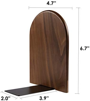 Pandapark Wood Bookends,Non-Skid Bookend for Shelves,Heavy Duty Bookends,Book Stand for Books/CDs,1 Pair - Image 2