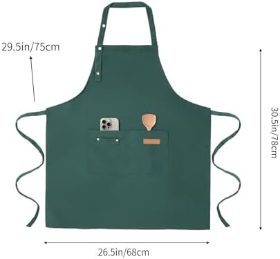 Tosewever Art Aprons for Women Painting Pottery Baking, Mens Buckle Straps Kitchen Apron with Pockets for Chef Cooking - Image 5