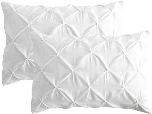 2 Pack Euro Pillow Shams 26x26 – 600 Thread Count 100% Organic Cotton Pinch White Square Pillow Covers with 2 Inch Flange, Soft & Smooth Premium Hotel-Quality Pillowcases Set of 2 by Cotton+Metrics+Linen