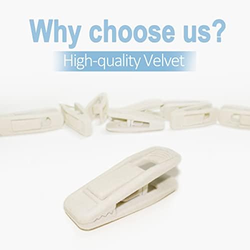 TOFIIGREM Velvet Hanger Clips for Velvet Hangers - 20 PCS Beige Non-Slip Velvet Clip for Skirt Hanger, Strong Flocking Clips Fit for Ivory Velvet Hangers - Image 6