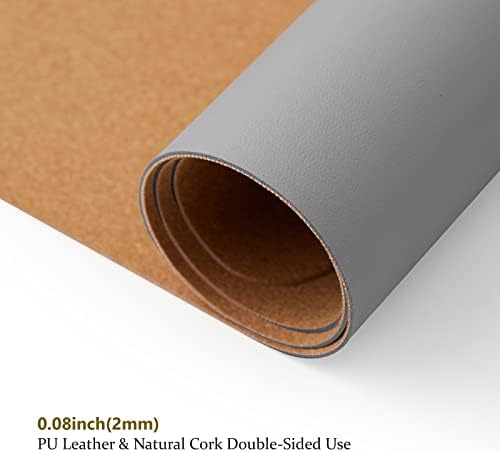 Large Cork Desk Mat - 47.2"x 17" Desk Pad for Office and Home - Ideal for Large Mouse Pad and Desk Mats on Top of Desks(Gray) - Image 3