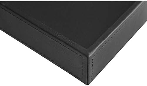 Vixdonos Valet Tray Nightstand Organizer Leather Catchall Tray for Perfume,Jewelry,Key and Remote on Counter or Dresser(Black) - Image 3