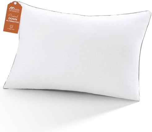 Sasttie Queen Size Pillow, Hotel Collection Single Bed Pillow for Side, Back, and Stomach Sleepers - Down Alternative Plump Filling - White, Set of 1, Queen, 20x30 Inches by SASTTIE
