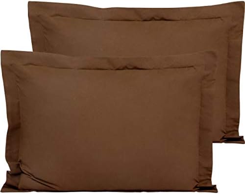 FLXXIE Microfiber Queen Pillow Shams Set of 2, Brown by FLXXIE