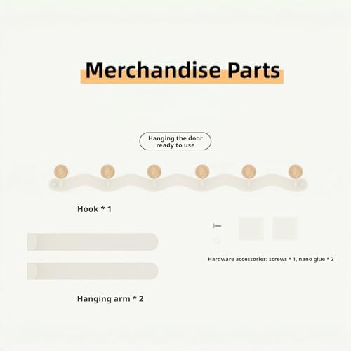 Over the Door Hooks with Wooden Knobs (6 Hooks) - Image 6