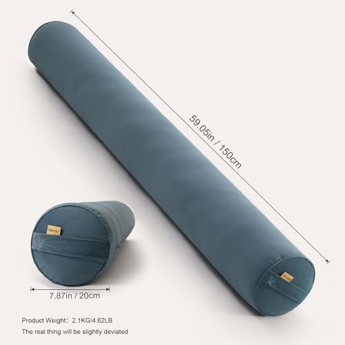 Body Pillow for Adults,Long Round Pillow,Big Cylindrical Pillow,Large Full Bolster Pillows for Side Sleepers (Slate Blue, 59"*7.87") - Image 2