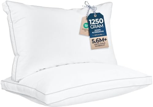 Utopia Bedding Gusset Bed Pillow, Hotel Pillows King Size Set of 2, White by UTOPIABEDDING