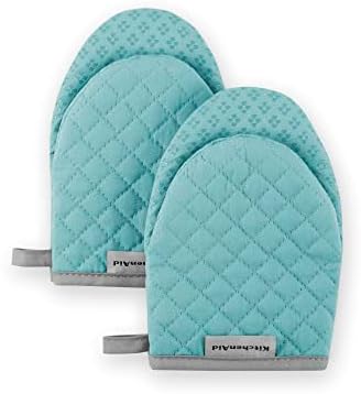 KitchenAid Asteroid Mini Oven Mitt Set, 5.5"x8", Aqua, 2 Piece by Unknown