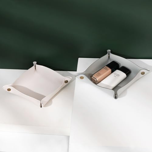 Canvas Storage Tray Cotton Key Catchall Stylish Organizer for Small Items Lightweight Design (Gray,Large) - Image 7