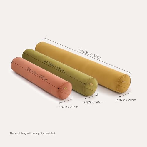 Long Round Body Pillow for Adults, 39.37 x 7.87 in, Golden Yellow - Image 3