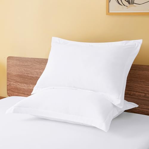 Queen Pillow Shams Set of 2 White Pillow Shams Soft Microfiber Pillow Covers with Envelope Closure, Fade, Wrinkle and Shrink Resistant Bed Pillow Cases, 20 × 30 Inches - Image 2