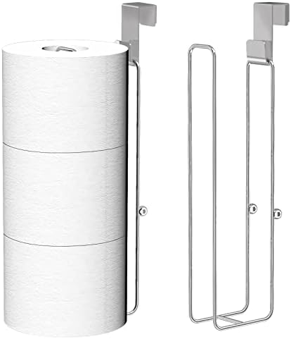 Conworld Toilet Paper Holder Brushed Nickel for 6 Roll Tissue, 2 Packs Bathroom Toilet Paper Storage Over The Tank, Stainless Steel Rustproof Hanging Toilet Roll Holder for Bathroom, RV, Camper,Silver by Householditems