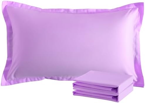 NTBAY King Pillow Shams, Set of 2, Microfiber, Light Purple by NTBAY
