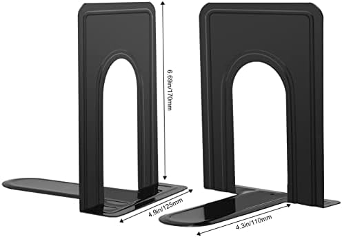 JIKIOU Book Ends, Non-Skid Metal Bookend Supports for Shelves 6 Pieces - Image 7