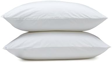 Amazon Basics Down Alternative Bed Pillows with Hypoallergenic Pillow Protector Cases, Soft Density for Stomach and Back Sleepers, Standard 26" x 20", White, 2-Pack - Image 2