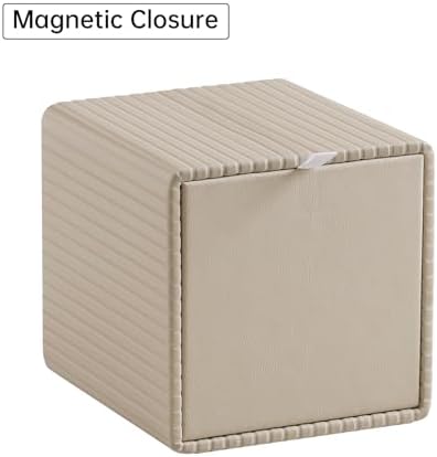 PU Leather Tissue Box Cover, Square Tissue Holder (Beige) - Image 3