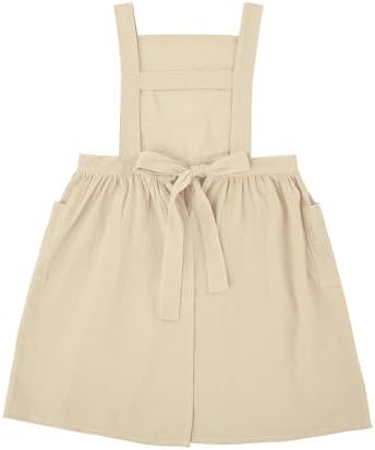 Surblue Kids Retro Aprons Pinafore Apron for Girls Boys Cotton Linen Aprons for Children - Image 2