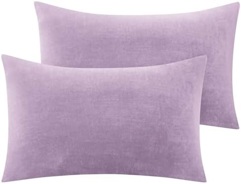 BEDELITE Flannel Pillowcases Standard Set of 2, Lavender, 20x26 Inches by BEDELITE