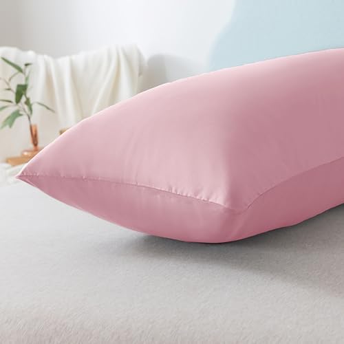 Ubauba Memory Foam Body Pillow with Cover, Full Large Body Pillows Insert for Adults with Envelope Closure Pillowcase, Firm & Fluffy Long Bed Pillows for Sleeping (20x54 inch, Pink) - Image 6
