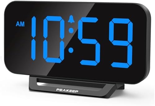 Peakeep Small Digital Alarm Clock for Bedrooms, Loud for Heavy Sleepers by PEAKEEP